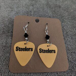 Women's PITTSBURGH STEELERS GUITAR PICK EARRINGS